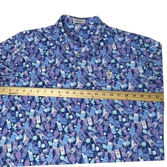 Peter Millar Mens Multicolor Short Sleeve Collared Patterned Polo Size Medium - Picture 3 of 5